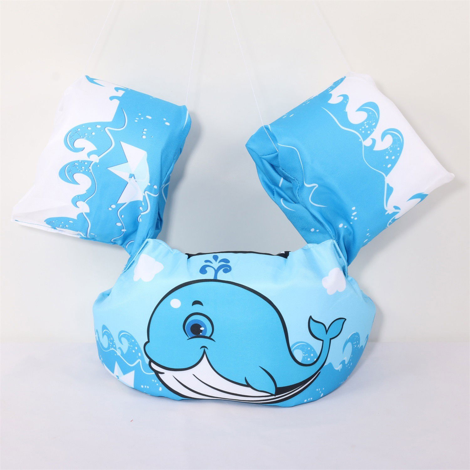 Vesta de salvare pentru copii cu aripioare de inot, Flippy, Albastru, Model balena [3]