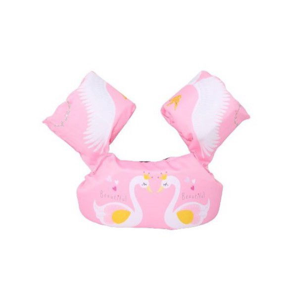 Colace si Piscine - Vesta de salvare pentru copii cu aripioare de inot, Flippy, Roz, Model lebede