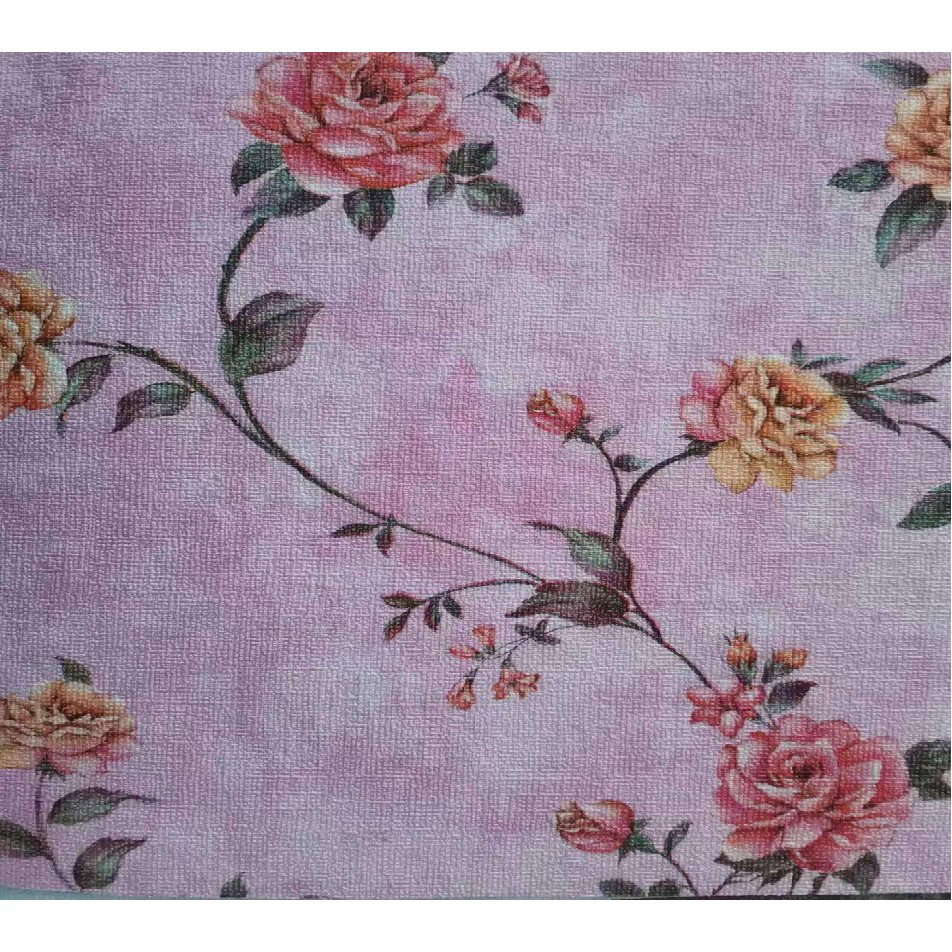 Rola Autoadeziva pentru Perete, Flippy, din Panza, 10 m, Rezistenta la Umezeala, 2.5 mm Grosime, Model Trandafiri, Roz [3]