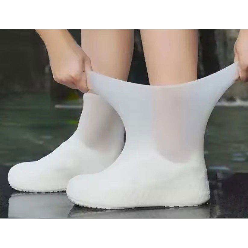 Husa Incaltaminte, Flippy, Impermeabila, Antiderapanta, din Latex, 13 x 13 x 2 cm, Marime M 34-40 cm, Alb [8]