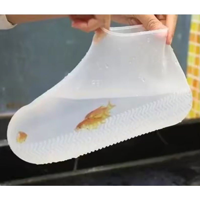 Husa Incaltaminte, Flippy, Impermeabila, Antiderapanta, din Latex, 13 x 13 x 2 cm, Marime M 34-40 cm, Alb [9]