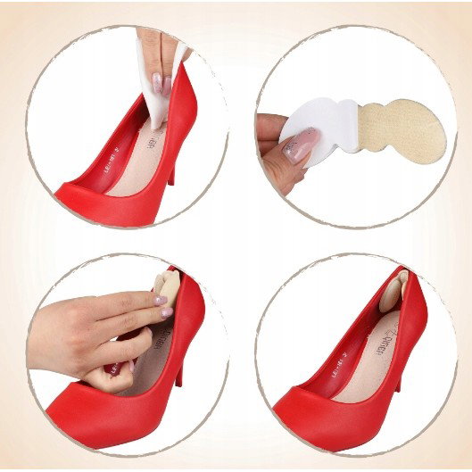 Set 2 Branturi cu Pernute pentru Calcai, Flippy, Suport Interior pentru Incaltaminte, Marime Universala, Aderent pe Piele, Crem [9]