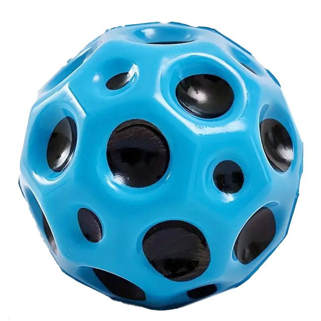 Jucarii interactive - Minge Saltareata Hiperelastica, Flippy, Space Moon Ball foarte Elastica, Antistress pentru Copii, Diametru 66 mm, Albastru