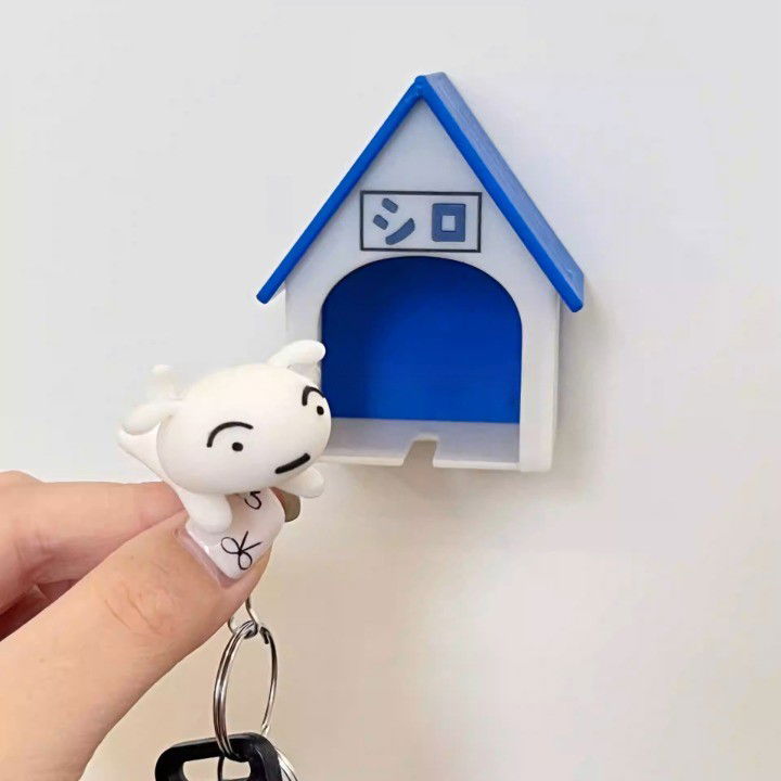 Suport de Chei, Flippy, Model Casuta si Breloc Caine Alb, 7x6x4cm [4]