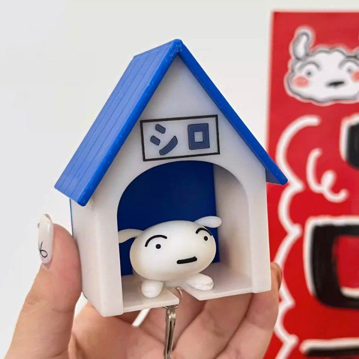 Suport de Chei, Flippy, Model Casuta si Breloc Caine Alb, 7x6x4cm [6]