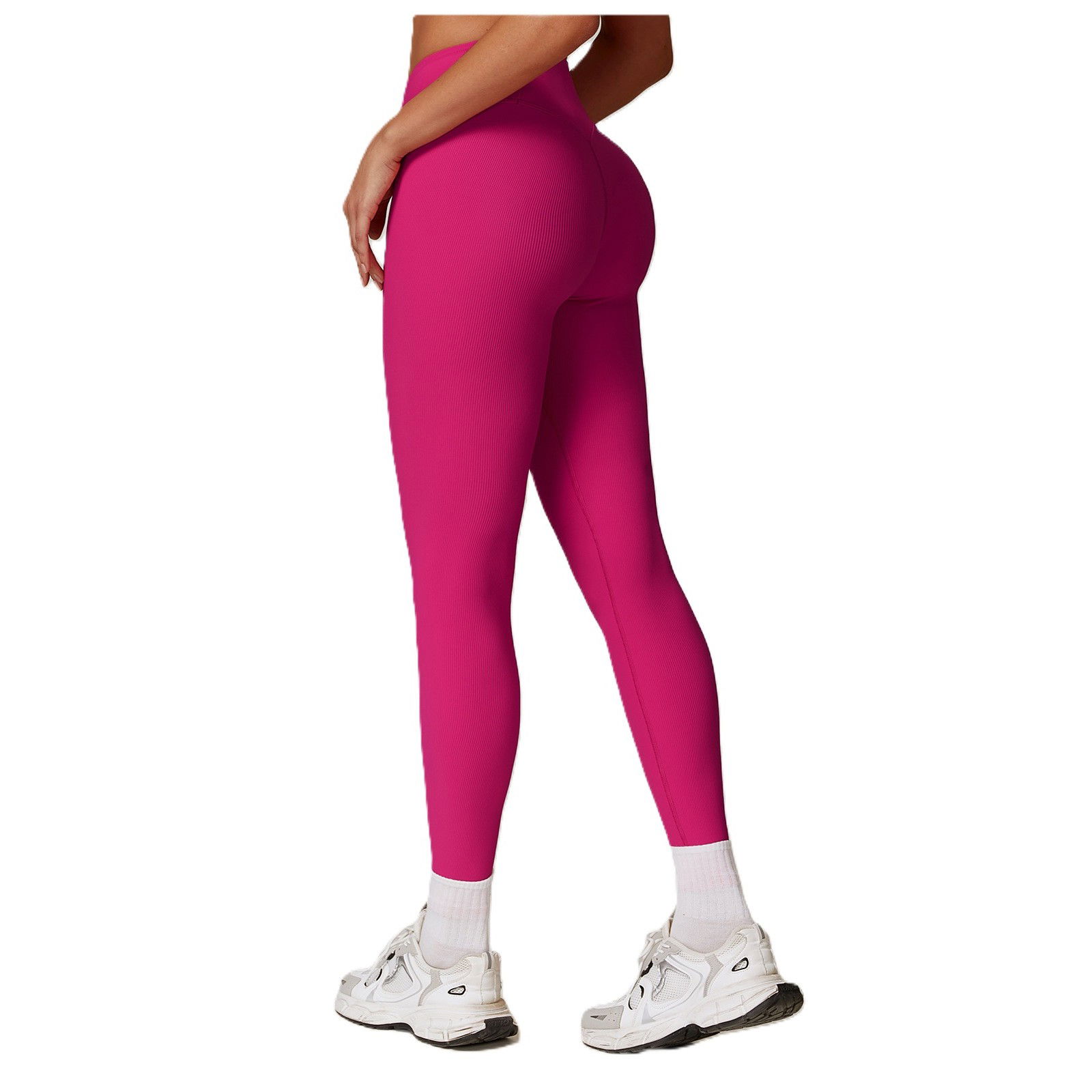 Fitness si sport - Pantaloni de Fitness/Yoga, Flippy, pentru Femei, Material Elastic, Spandex, Talie Inalta, Roz, Marime M