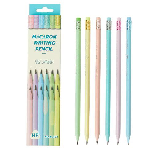 10 - 25 LEI - Set 12 Creioane Negre, Flippy, pentru Elevi Scoala, cu Radiera, Model Set Multicolor Pal