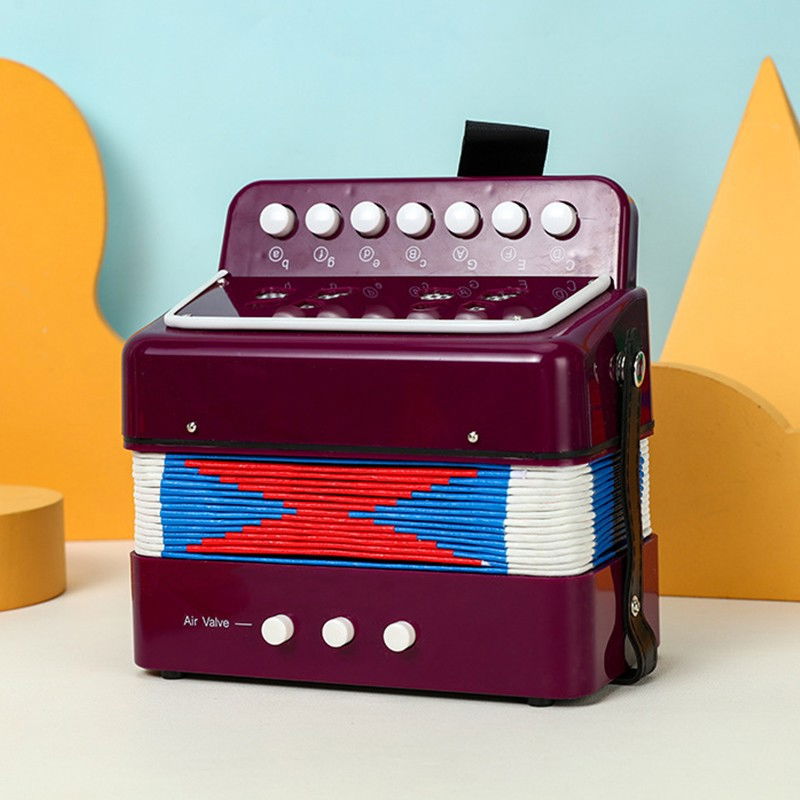 Acordeon Pentru Copii, Flippy, Acordeon Jucarie pentru Educatie Timpurie, 7 butoane 2 bass, Acordeon Instrument Muzical pentru Copii, 18 x 17 x 10 cm, Mov [2]
