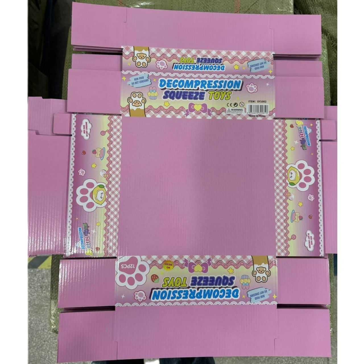 Ambalaj pentru Jucarii Antistres Squishy Cat Paw, Flippy, cu Revenire Lenta, 27 x 24 x 8 cm, Roz [2]