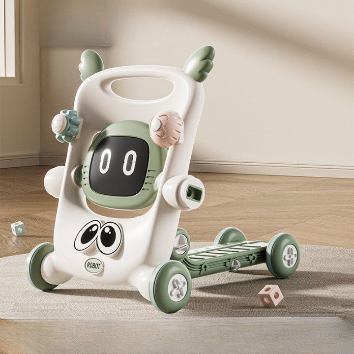 Antemergator pentru Copii 8 in 1, Flippy, Multifunctional, cu Maner de Impingere Detasabil, Scuter, Trotineta, Scaun Reglabil, Tavita Detasabila, Stabil, Antiderapant, 4 Roti, 56x44x64cm, 9-12 Luni, V [6]