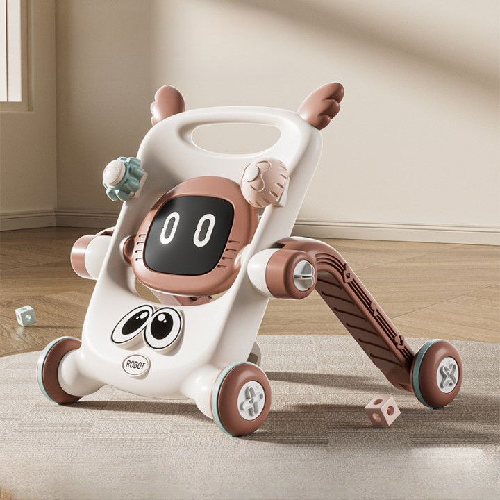 Antemergator pentru Copii 8 in 1, Flippy, Multifunctional, cu Maner de Impingere Detasabil, Scuter, Trotineta, Scaun Reglabil, Tavita Detasabila, Stabil, Antiderapant, 4 Roti, 56x44x64cm, 9-12 Luni, M [6]