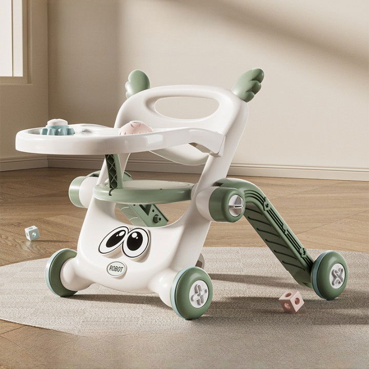 Antemergator pentru Copii 8 in 1, Flippy, Multifunctional, cu Maner de Impingere Detasabil, Scuter, Trotineta, Scaun Reglabil, Tavita Detasabila, Stabil, Antiderapant, 4 Roti, 56x44x64cm, 9-12 Luni, V [2]