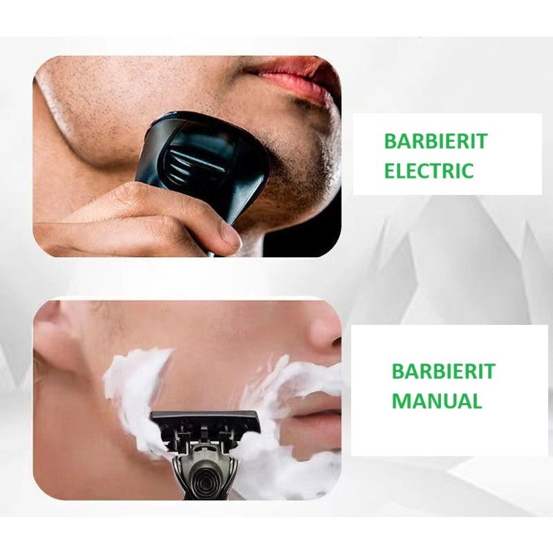 Aparat de Ras Manual, Flippy, din Otel Inoxidabil, Suport Lama + 10 Capete de Schimb Incluse, Cutie pentru Lame, Negru [5]