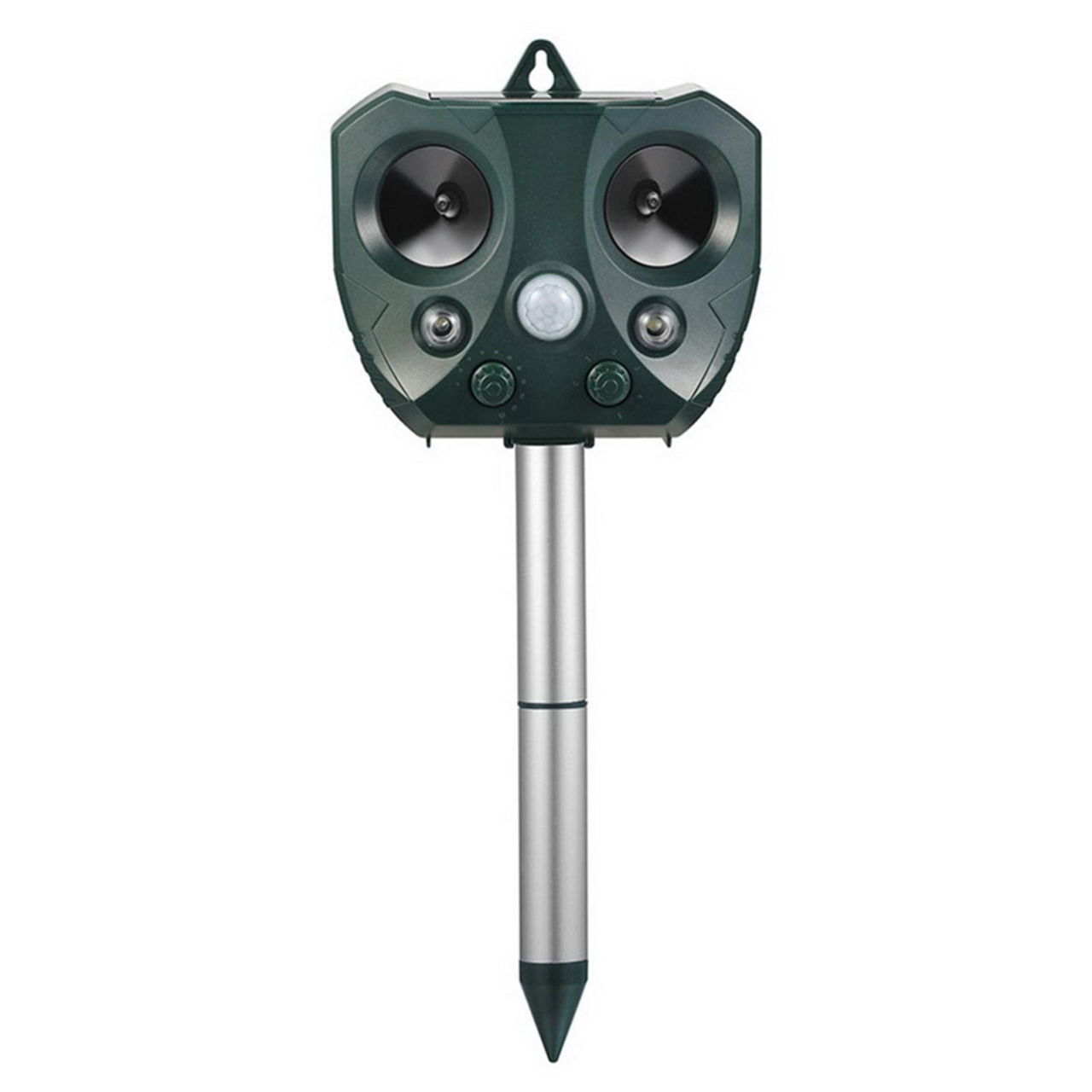 Aparat Solar LED cu Ultrasunete, Flippy, Repelent pentru Animale Mari si Mici, Lumina Rosie si Alba, Anti Rozatoare, Anti Insecte, 15 x 14 x 24 cm, Verde [1]