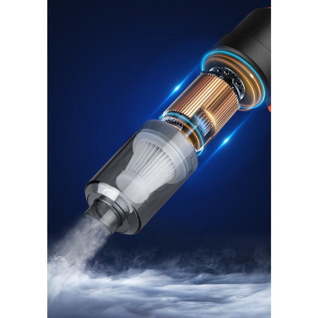 Aspirator Portabil fara Fir, Flippy, Tip Pistol 2 in 1, Suflare si Aspirare, Incarcare USB, Pentru Casa si Masina, Autonomie 30 min, Negru [4]