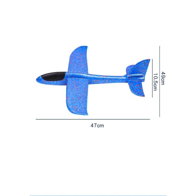 Avion planor din polistiren in punga , lungime 47 cm , Albastru , Flippy [4]
