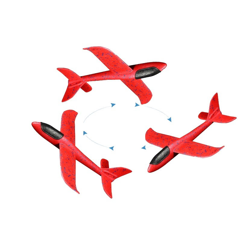 Avion Planor Flippy, din Polistiren, Lungime 84 cm , Jucarie Recreativa, Cascadorii, Rosu [3]