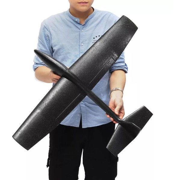 Avion Zburator, Flippy, Tip Planor, 83 cm Lungime, +3 Ani, din Polistiren, Aruncare 10 - 30 m, Negru [4]