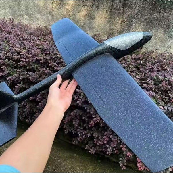 Avion Zburator, Flippy, Tip Planor, 83 cm Lungime, +3 Ani, din Polistiren, Aruncare 10 - 30 m, Negru [6]