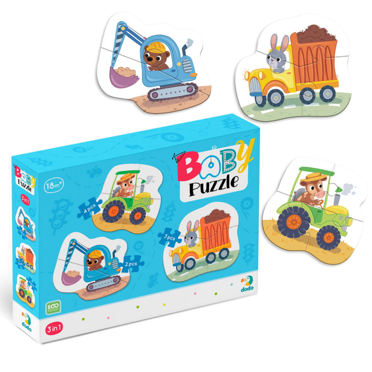 Baby puzzle 3 in 1 - Mijloace de transport (2,3,4 piese) [3]