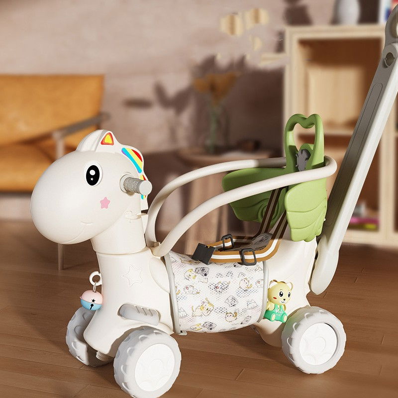 Balansoar pentru Copii, Flippy, 3in1, cu Spatar si Bara de Siguranta, Maner cu Cos de Basket, Tava de Masa, 80 x 43 x 83 cm, din Plastic, + 3 Ani, Verde [6]