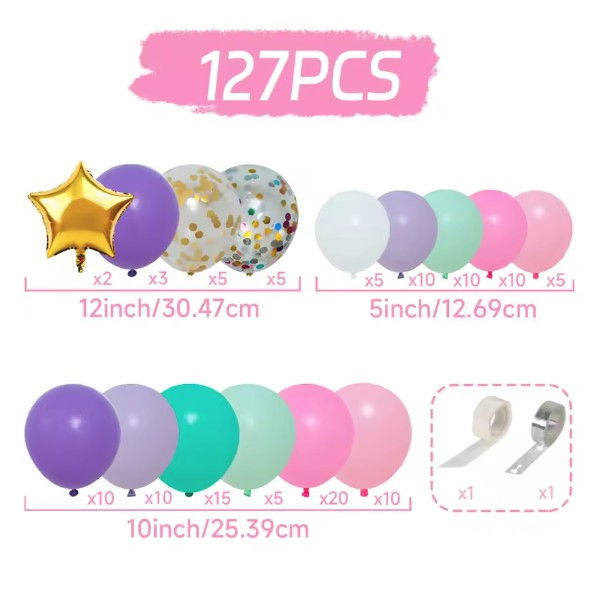 Baloane pentru Arcada HAPPY BIRTHDAY, Flippy, baloane decorative din Latex, Set Mix 127 Baloane Colorate, Multicolor [4]