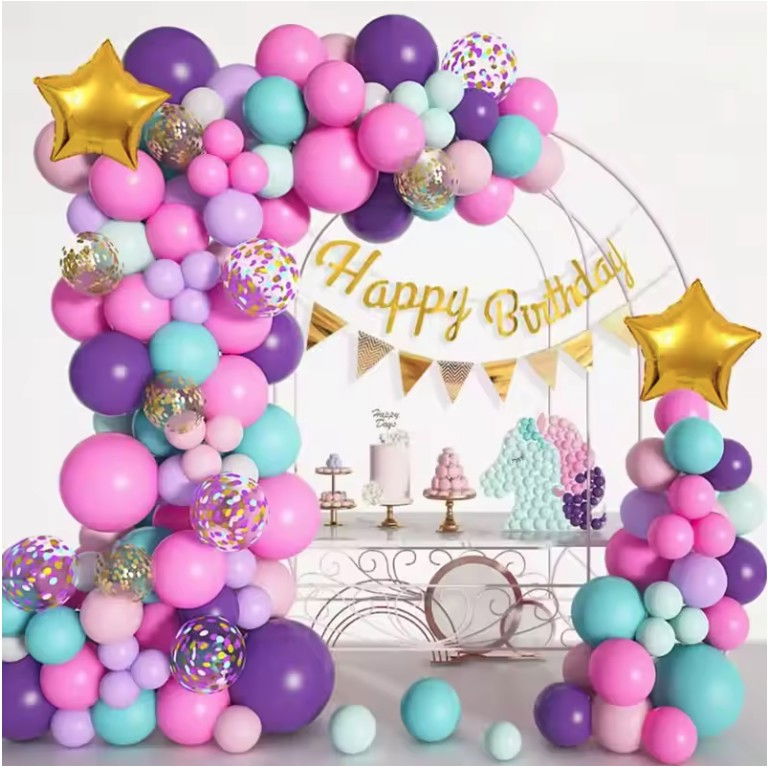 Baloane pentru Arcada HAPPY BIRTHDAY, Flippy, baloane decorative din Latex, Set Mix 127 Baloane Colorate, Multicolor [3]