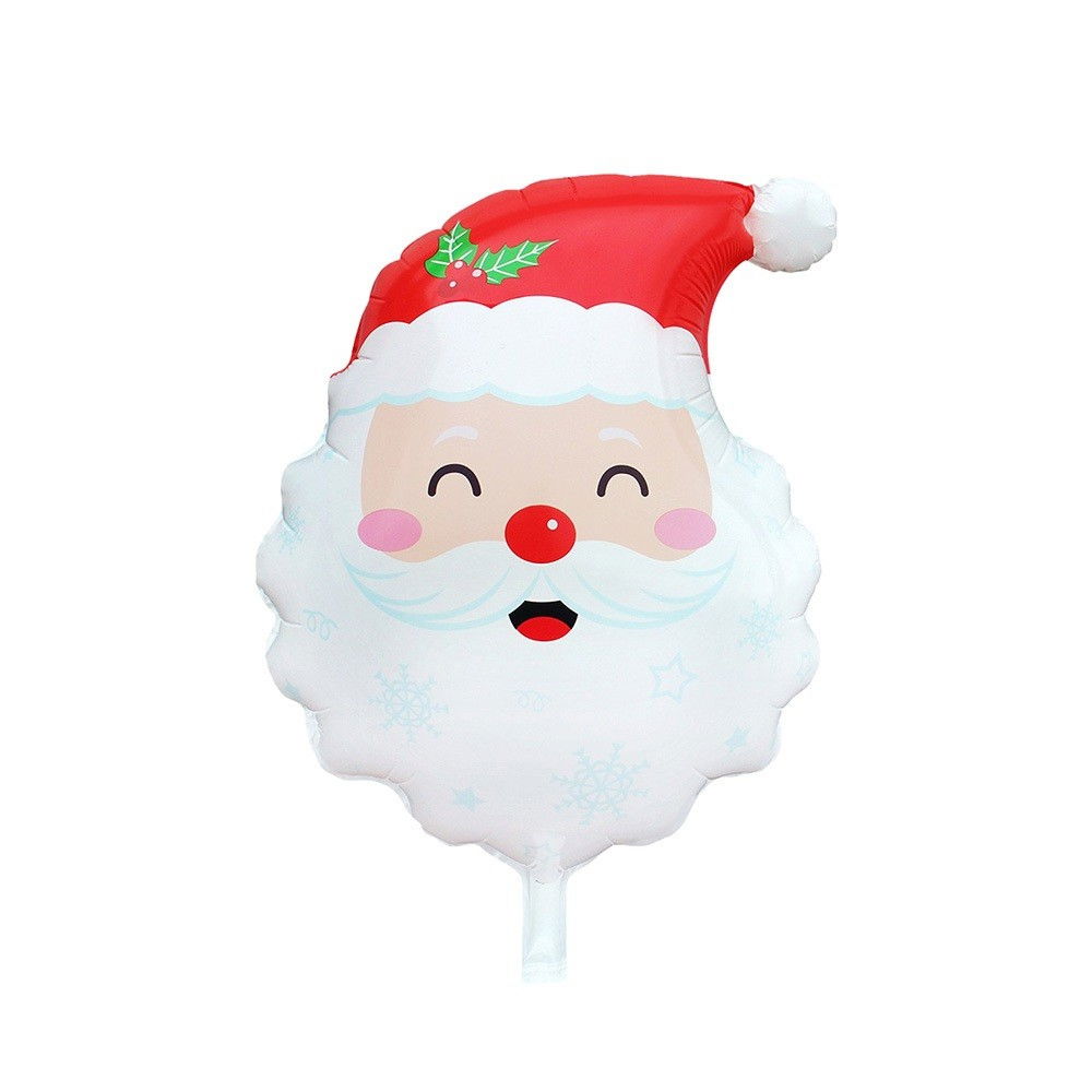 Balon Capul Lui Mos Craciun, Flippy, din Folie de Aluminiu, Tema Craciun, 62 x 45 cm, Alb/Rosu [1]