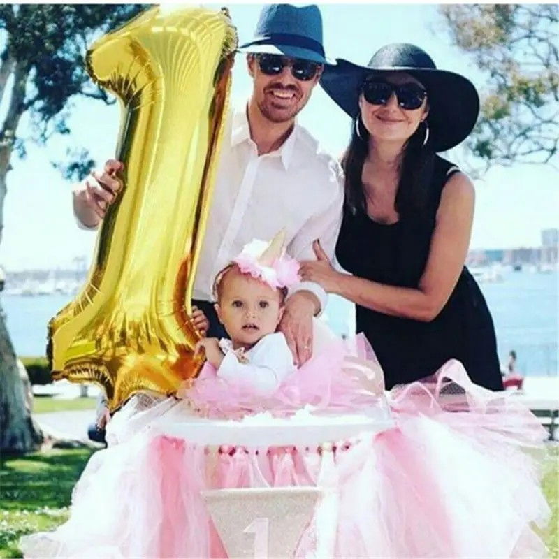 Balon din Folie Flippy, Cifra 1, 81 cm, Pentru Aer sau Heliu, Bulk, Auriu [2]