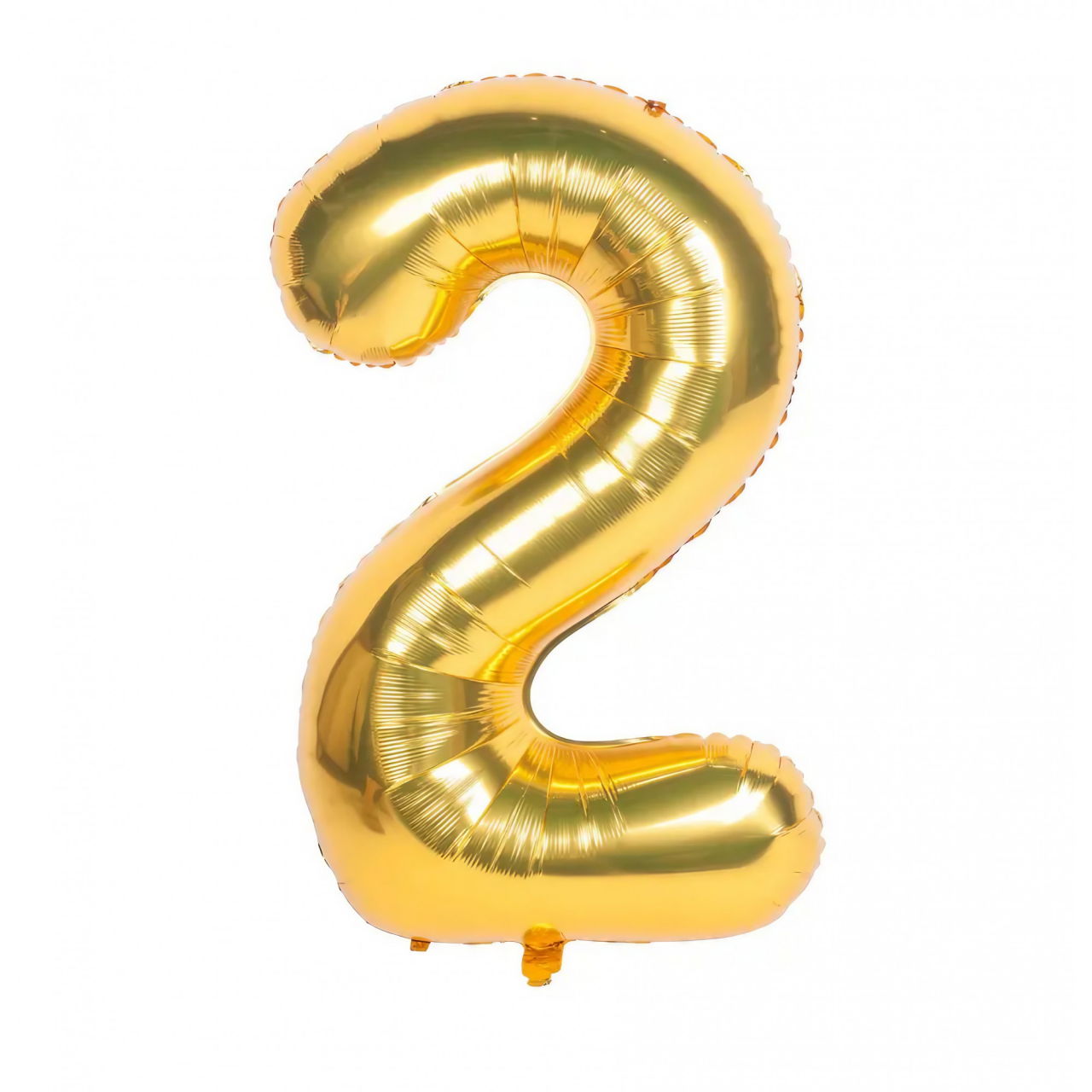 Balon din Folie Flippy, Cifra 2, 81 cm, Pentru Aer sau Heliu, Auriu [1]