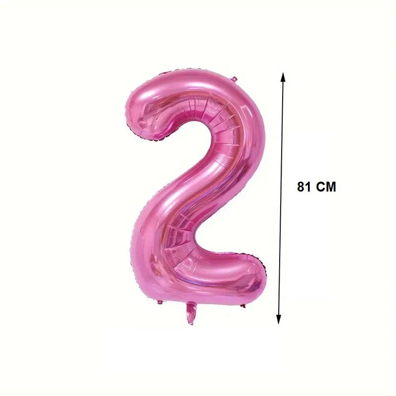 Balon din Folie Flippy, Cifra 2, 81 cm, Pentru Aer sau Heliu, Mov [2]