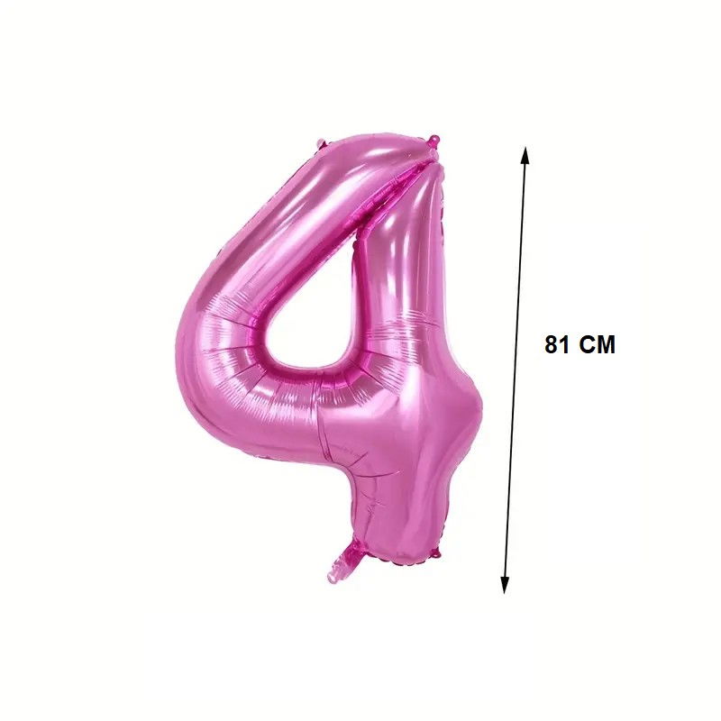 Balon din Folie Flippy, Cifra 4, 81 cm, Pentru Aer sau Heliu, Bulk, Mov [2]