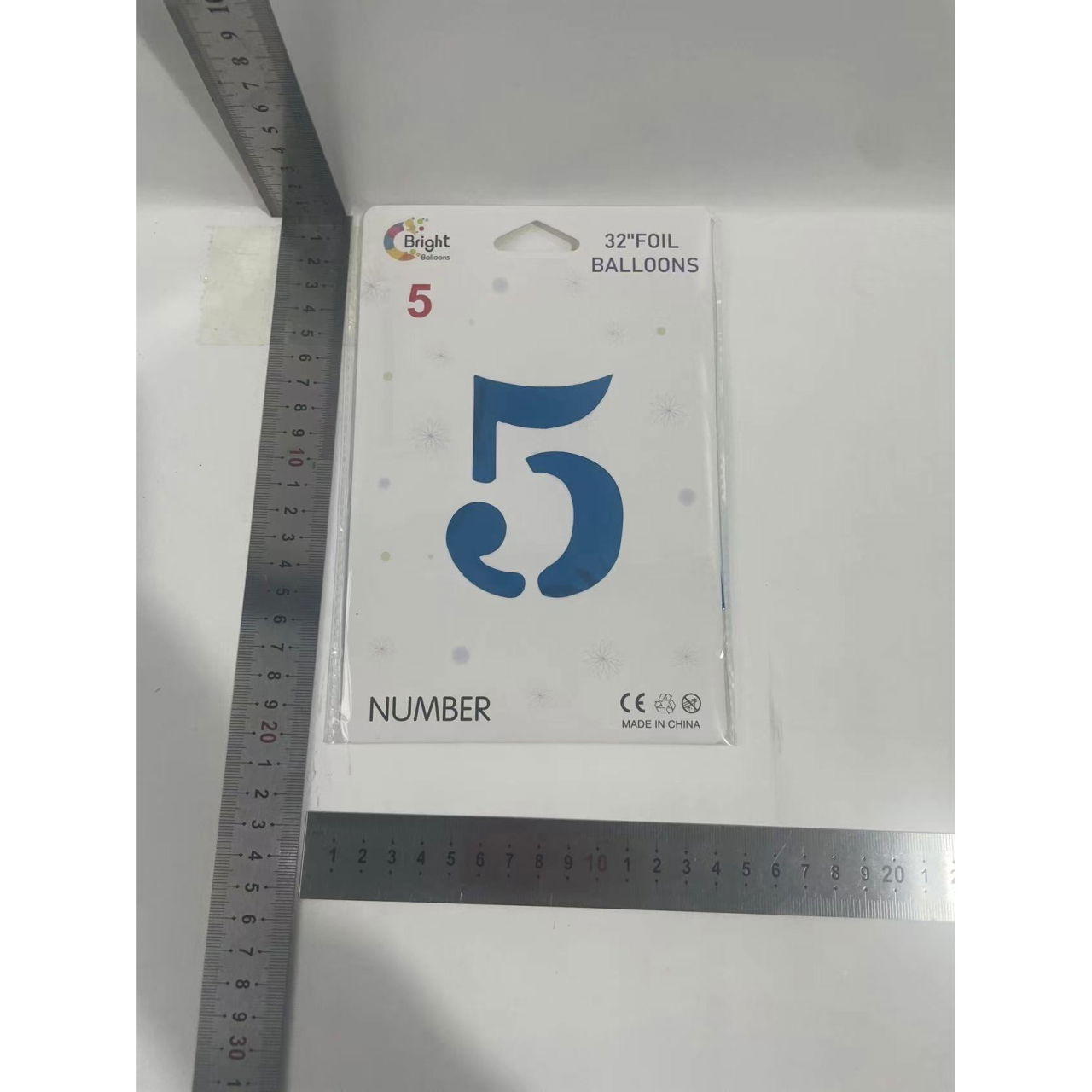 Balon din Folie Flippy, Cifra 5, 81 cm, Pentru Aer sau Heliu, Bulk, Albastru [5]