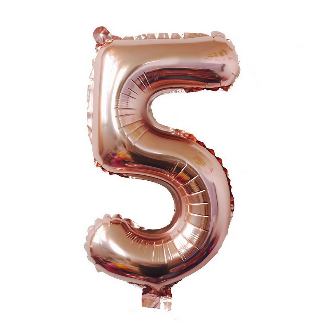 Balon din Folie Flippy, Cifra 5, 81 cm, Pentru Aer sau Heliu, Bulk, Roz Auriu [1]