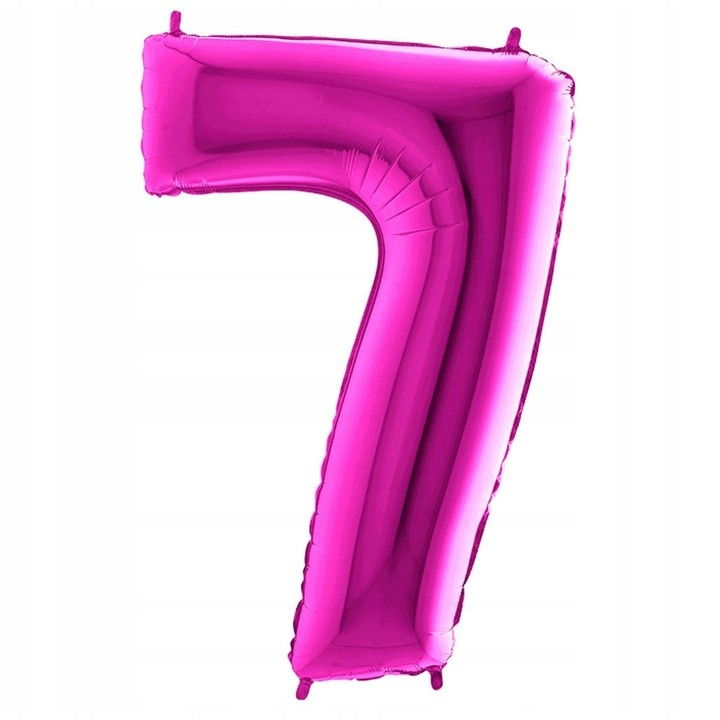 Balon din Folie, Flippy, Cifra 7, Tema Aniversare, 81 cm, Ambalaj Individual, Pai inclus, Umflare cu Aer sau Heliu, Bulk, Mov [3]