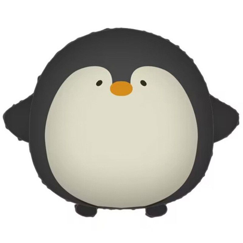 Balon din Folie Metalizata, Flippy, Figurina Animata, Model Pinguin, 54 x 48 cm, Ambalaj Individual, Pai Inclus, Umflare cu Aer sau Heliu, Negru [1]