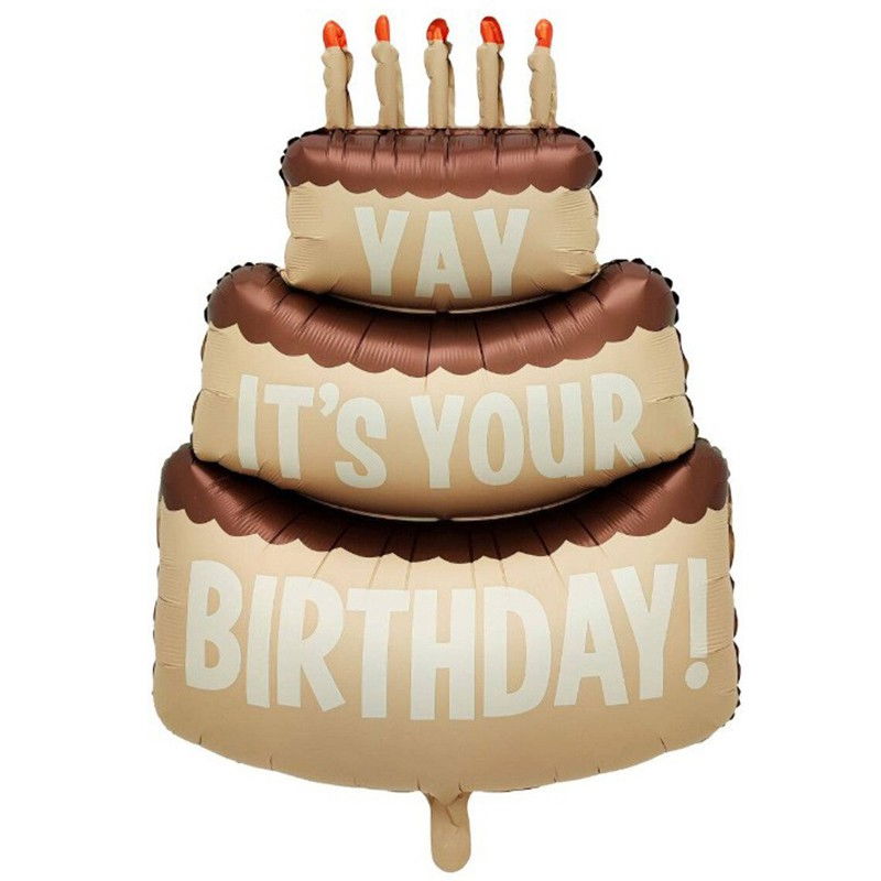Balon din Folie Metalizata, Flippy, Figurina Animata, Model Tort Aniversar, 102.5 x 63 cm, Ambalaj Individual, Pai Inclus, Umflare cu Aer sau Heliu, Maro [1]