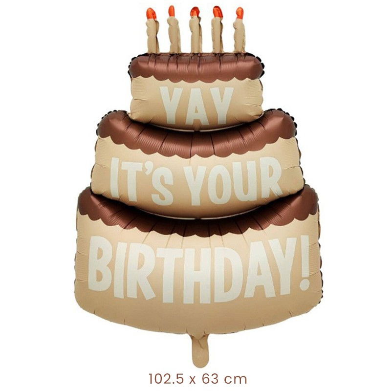 Balon din Folie Metalizata, Flippy, Figurina Animata, Model Tort Aniversar, 102.5 x 63 cm, Ambalaj Individual, Pai Inclus, Umflare cu Aer sau Heliu, Maro [2]