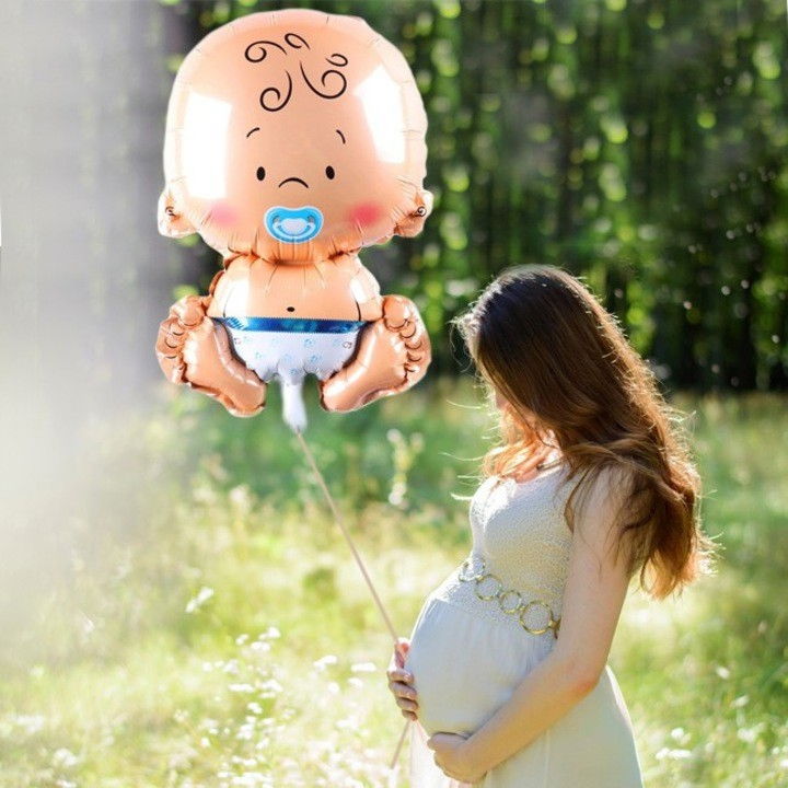 Balon din Folie Metalizata, Flippy, Figurina Baietel, Tema Botez, 73x48 cm, Ambalaj Individual, Pai Inclus, Umflare cu Aer sau Heliu, Albastru [6]