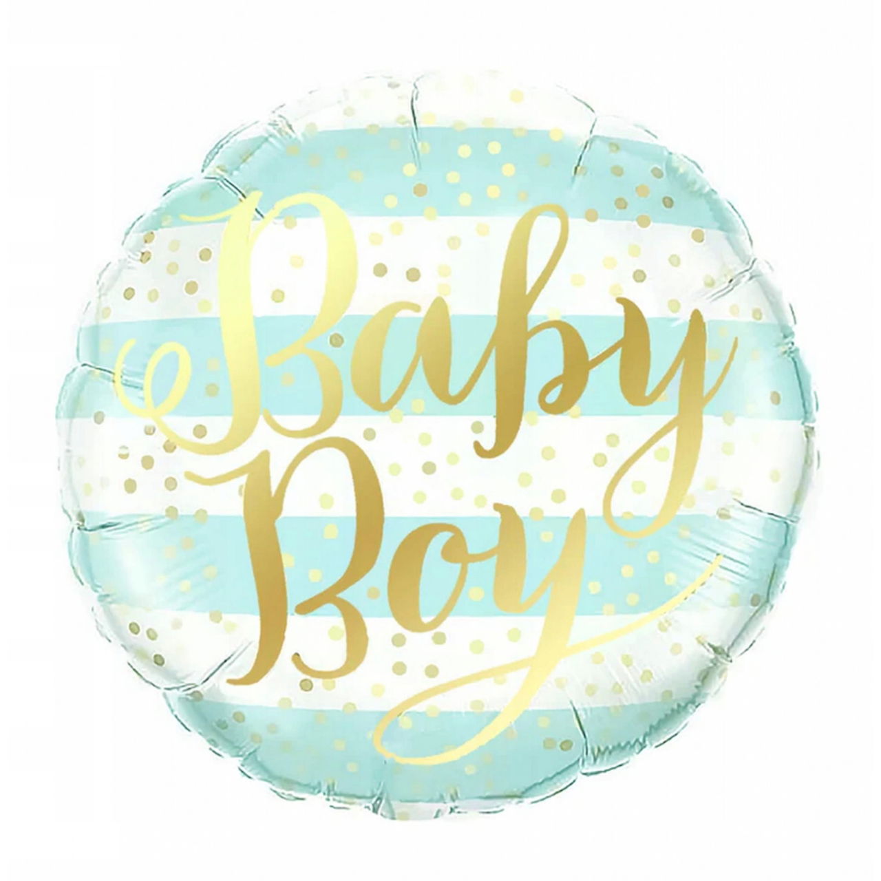 Balon din Folie Metalizata, Flippy, Figurina Cerc, Model Baby Boy, Tematica Gender Reveal, 45 cm, Ambalaj Individual, Pai Inclus, Umflare cu Aer sau Heliu, Albastru [1]