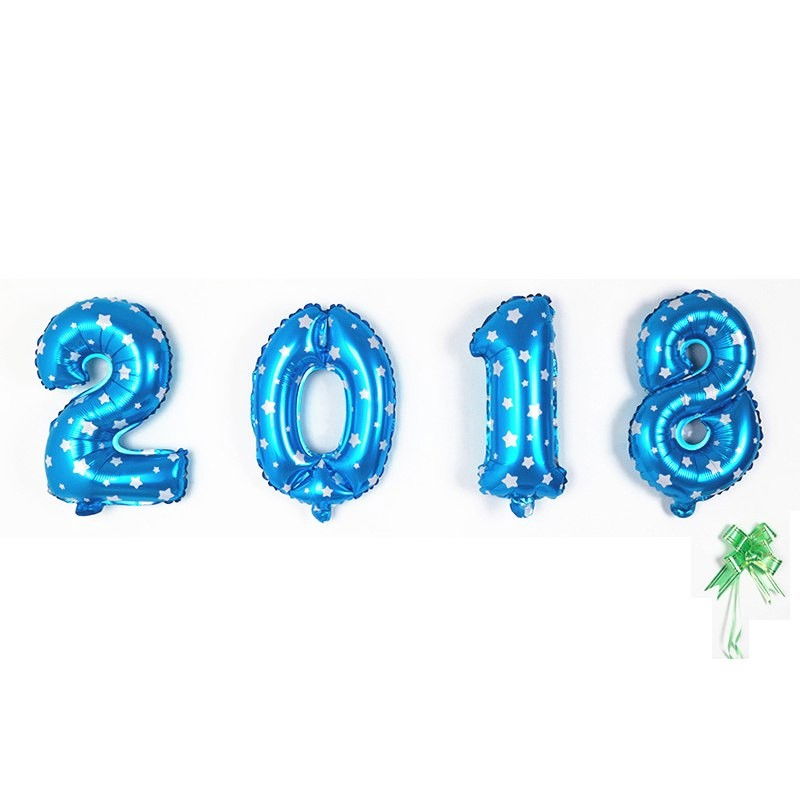 Balon din Folie Metalizata Flippy, Figurina Cifra, Imprimeu Stele, Tema Aniversare 80 cm, Ambalaj Individual, Pai inclus, Umflare cu Aer sau Heliu, Albastru, Cifra 8 [4]