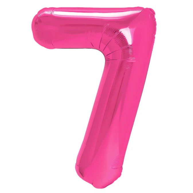 Balon din Folie Metalizata, Flippy, Figurina Cifra, Model 7, Tema Aniversare 100 cm, Ambalaj Individual, Pai Inclus, Umflare cu Aer sau Heliu, Roz [1]