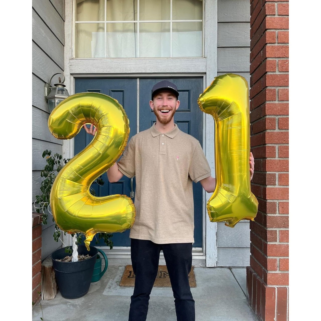 Balon din Folie Metalizata Flippy, Figurina Cifra, Tema Aniversare 100 cm, Ambalaj Individual, Pai inclus, Umflare cu Aer sau Heliu, Auriu, Cifra 1 [6]