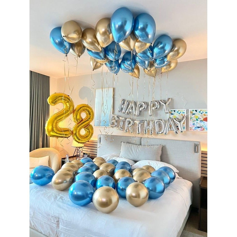 Balon din Folie Metalizata Flippy, Figurina Cifra, Tema Aniversare 100 cm, Ambalaj Individual, Pai inclus, Umflare cu Aer sau Heliu, Auriu, Cifra 2 [7]