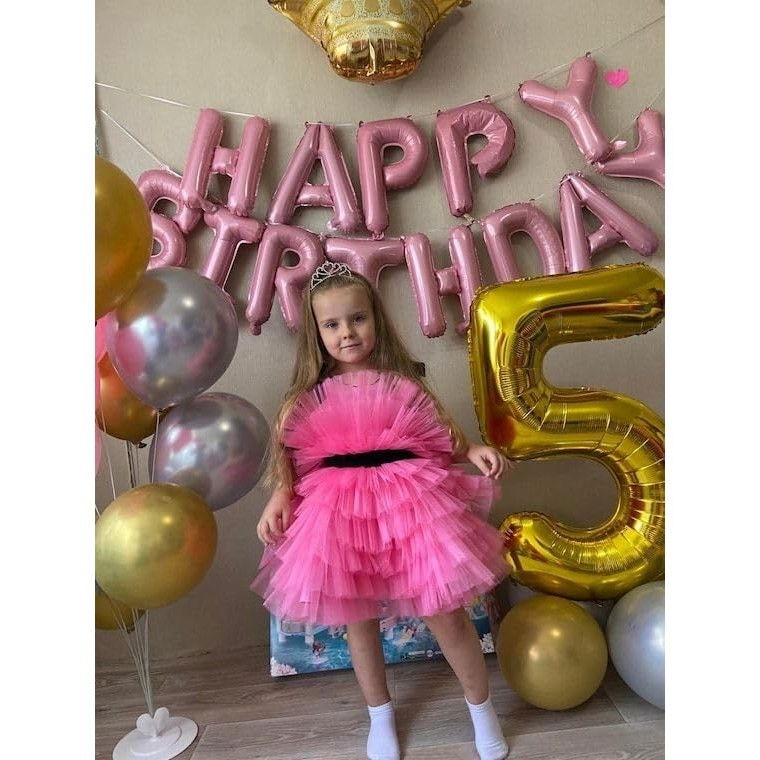 Balon din Folie Metalizata Flippy, Figurina Cifra, Tema Aniversare 100 cm, Ambalaj Individual, Pai inclus, Umflare cu Aer sau Heliu, Auriu, Cifra 5 [5]