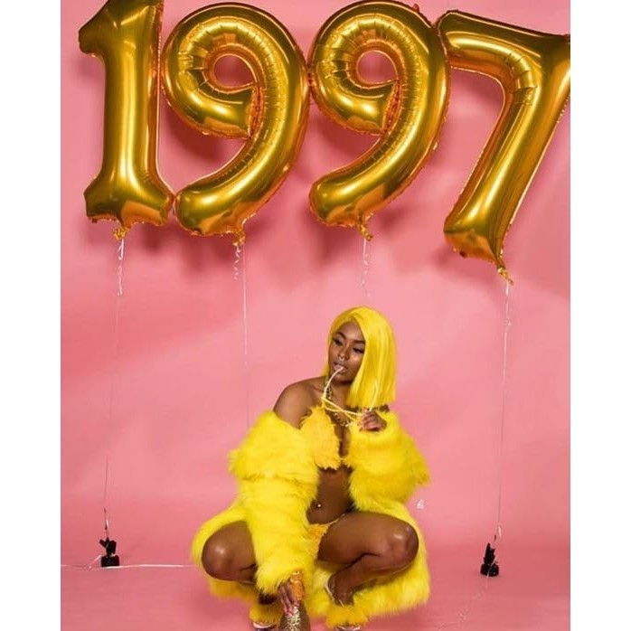 Balon din Folie Metalizata Flippy, Figurina Cifra, Tema Aniversare 100 cm, Ambalaj Individual, Pai inclus, Umflare cu Aer sau Heliu, Auriu, Cifra 7 [3]