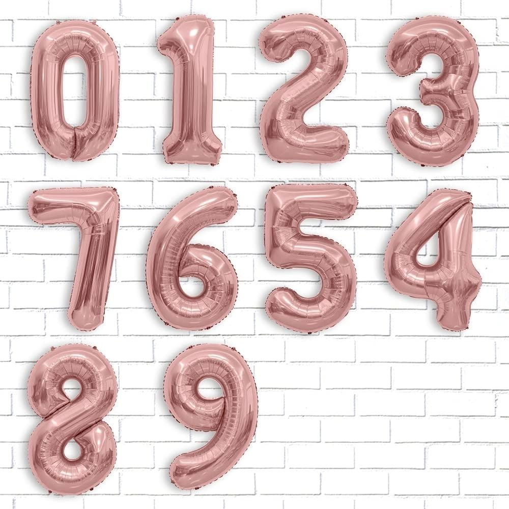 Balon din Folie Metalizata Flippy, Figurina Cifra, Tema Aniversare 100 cm, Ambalaj Individual, Pai inclus, Umflare cu Aer sau Heliu, Coral, Rose, Cifra 6 [5]