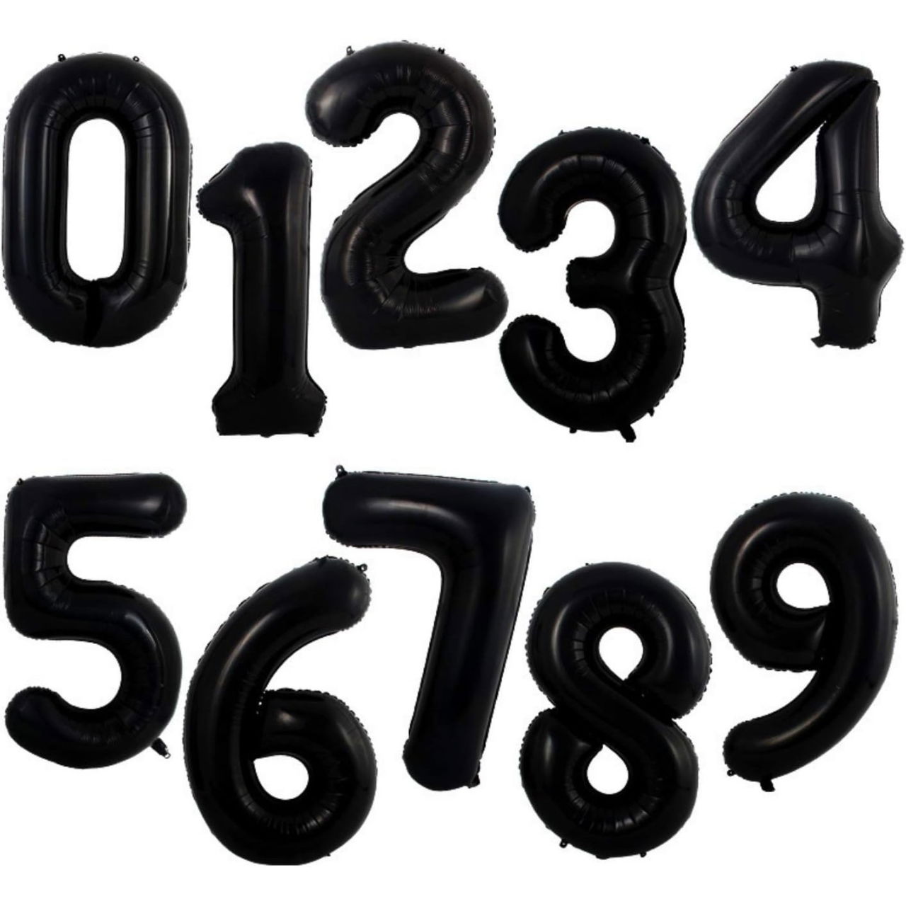 Balon din Folie Metalizata, Flippy, Figurina Cifra, Tema Aniversare 100 cm, Ambalaj Individual, Pai inclus, Umflare cu Aer sau Heliu, Negru, Cifra 1 [4]