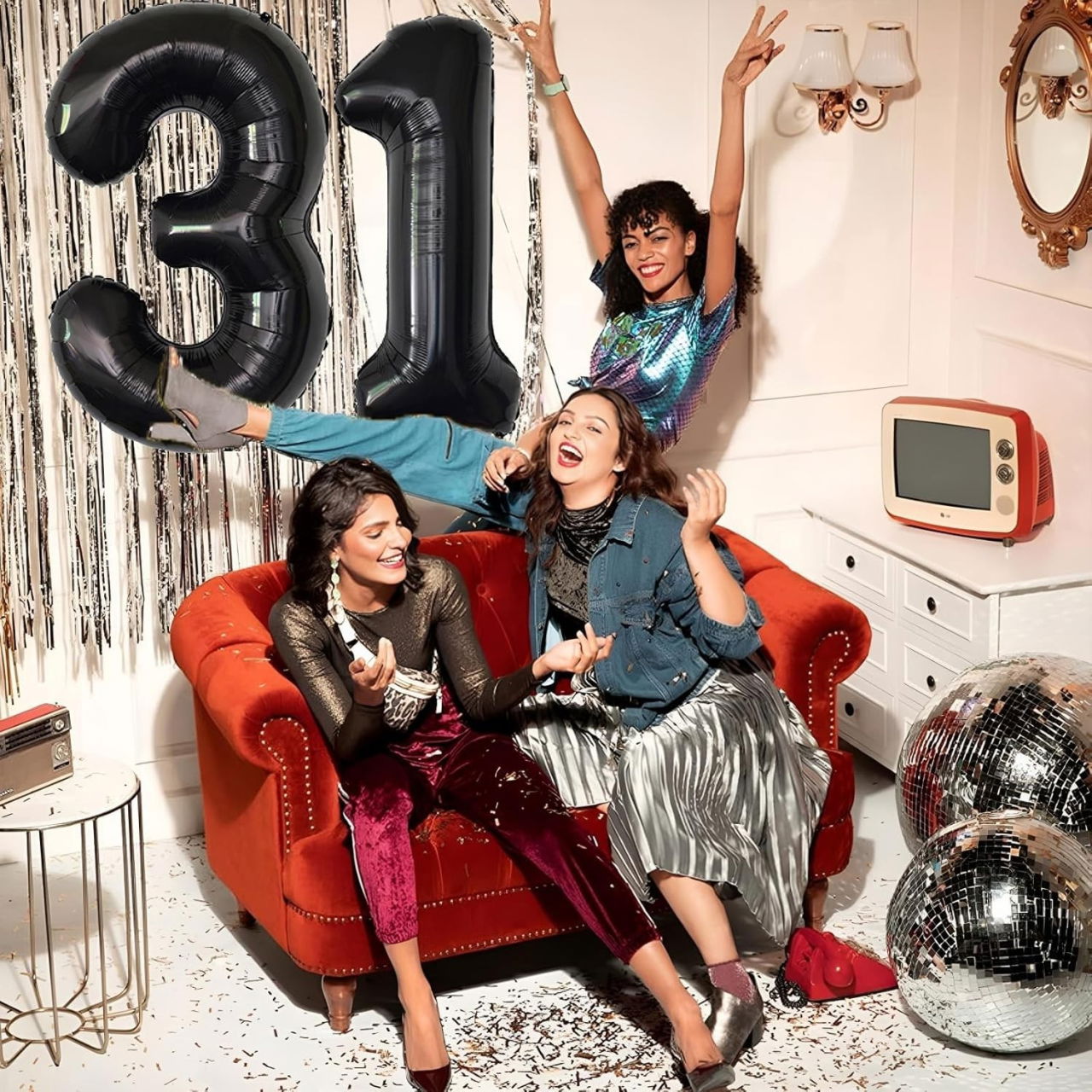 Balon din Folie Metalizata, Flippy, Figurina Cifra, Tema Aniversare 100 cm, Ambalaj Individual, Pai inclus, Umflare cu Aer sau Heliu, Negru, Cifra 3 [10]