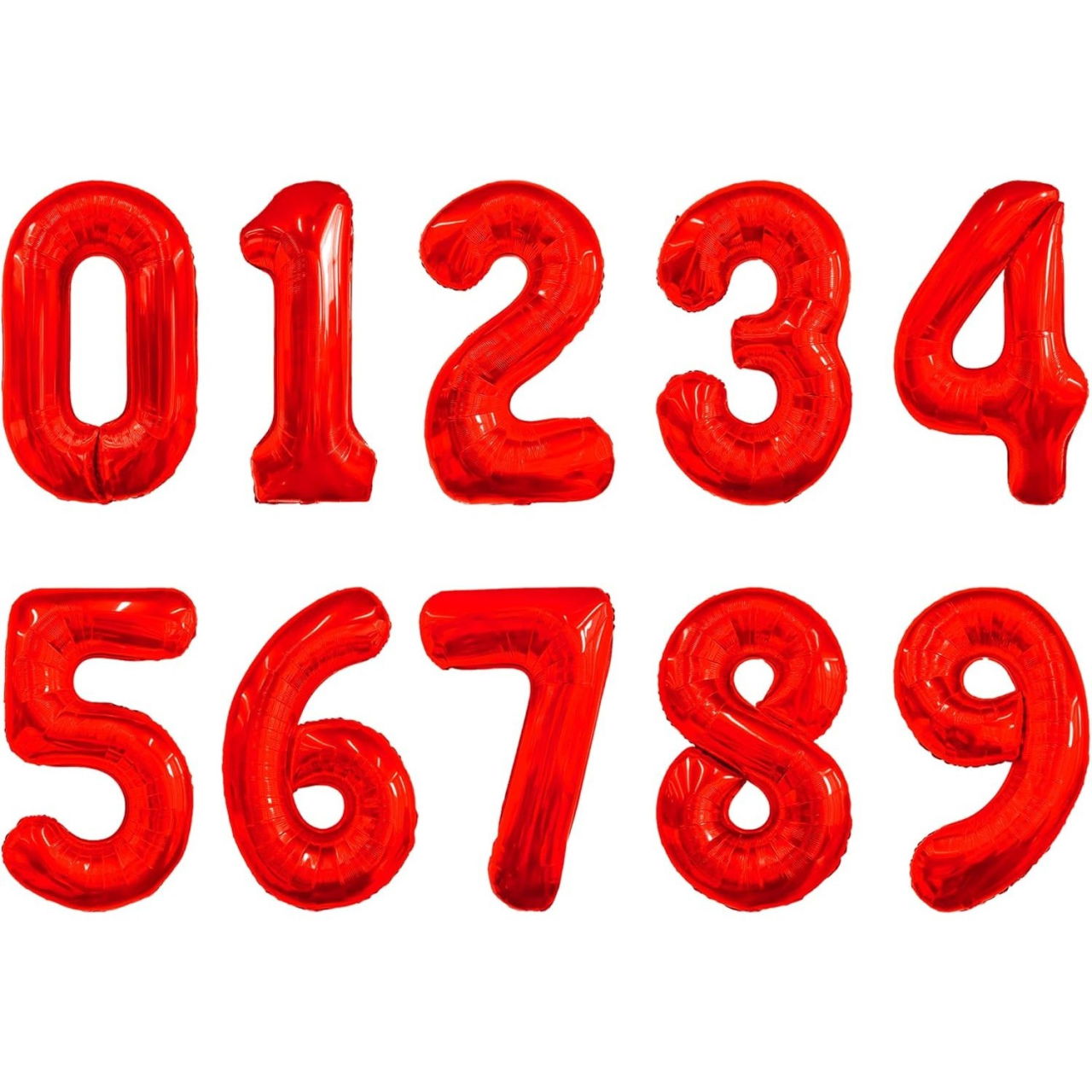 Balon din Folie Metalizata Flippy, Figurina Cifra, Tema Aniversare 100 cm, Ambalaj Individual, Pai inclus, Umflare cu Aer sau Heliu, Rosu, Cifra 3 [6]